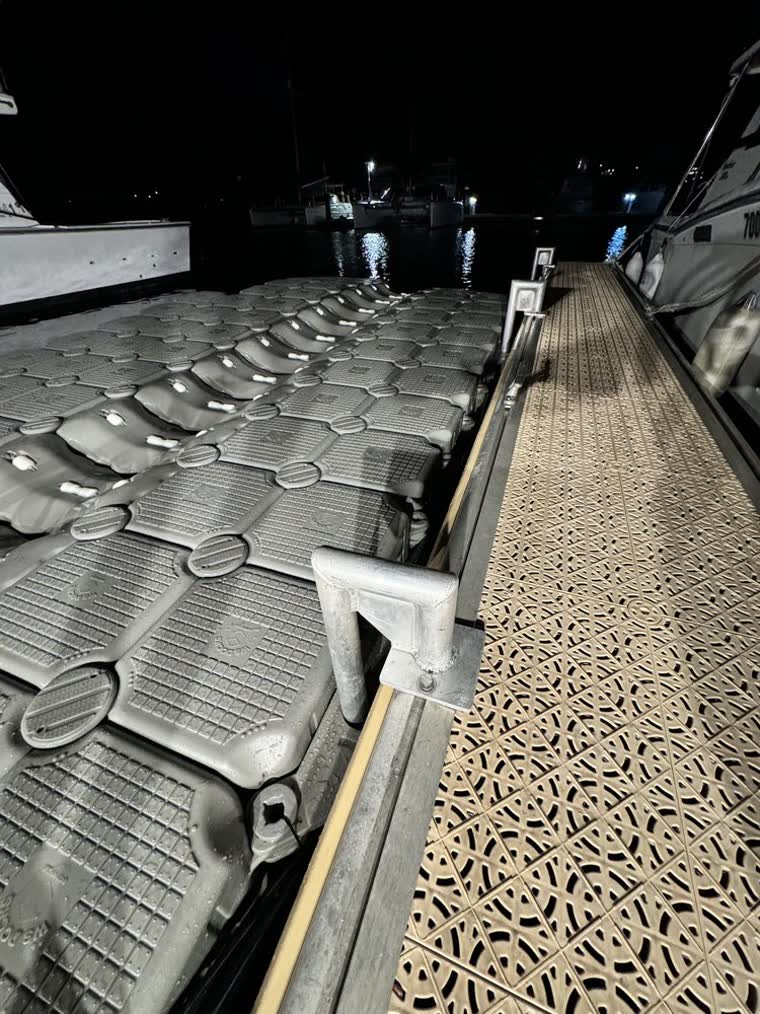 Empty dock close up at night