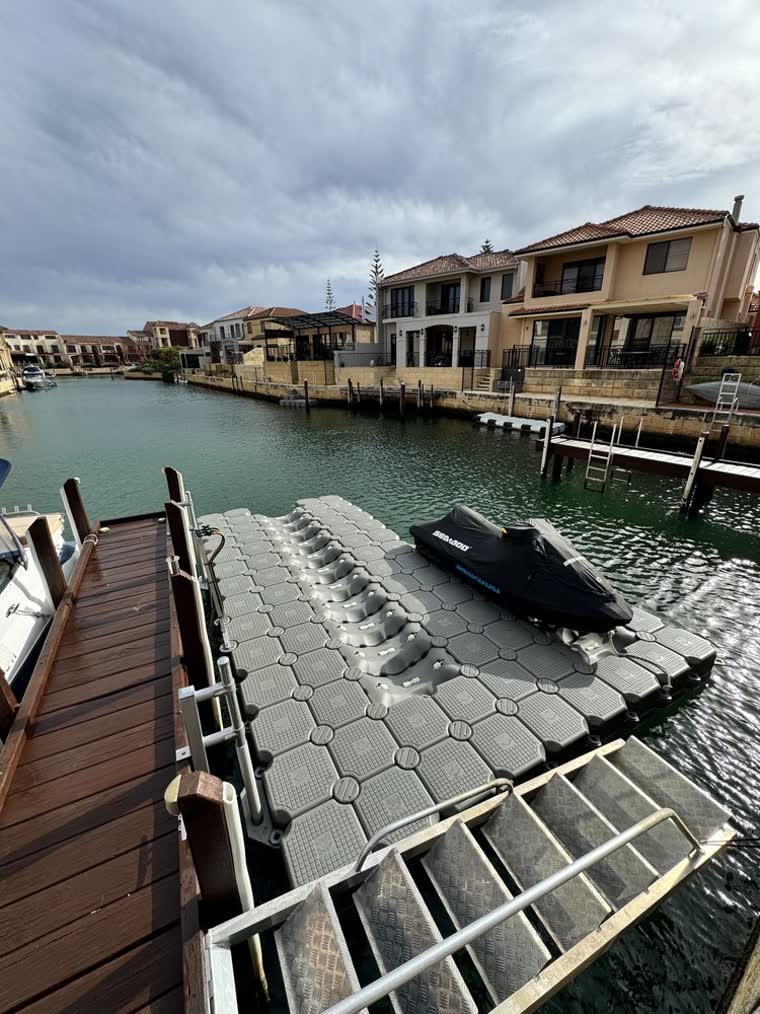 Jetski on a dock on a sunny day